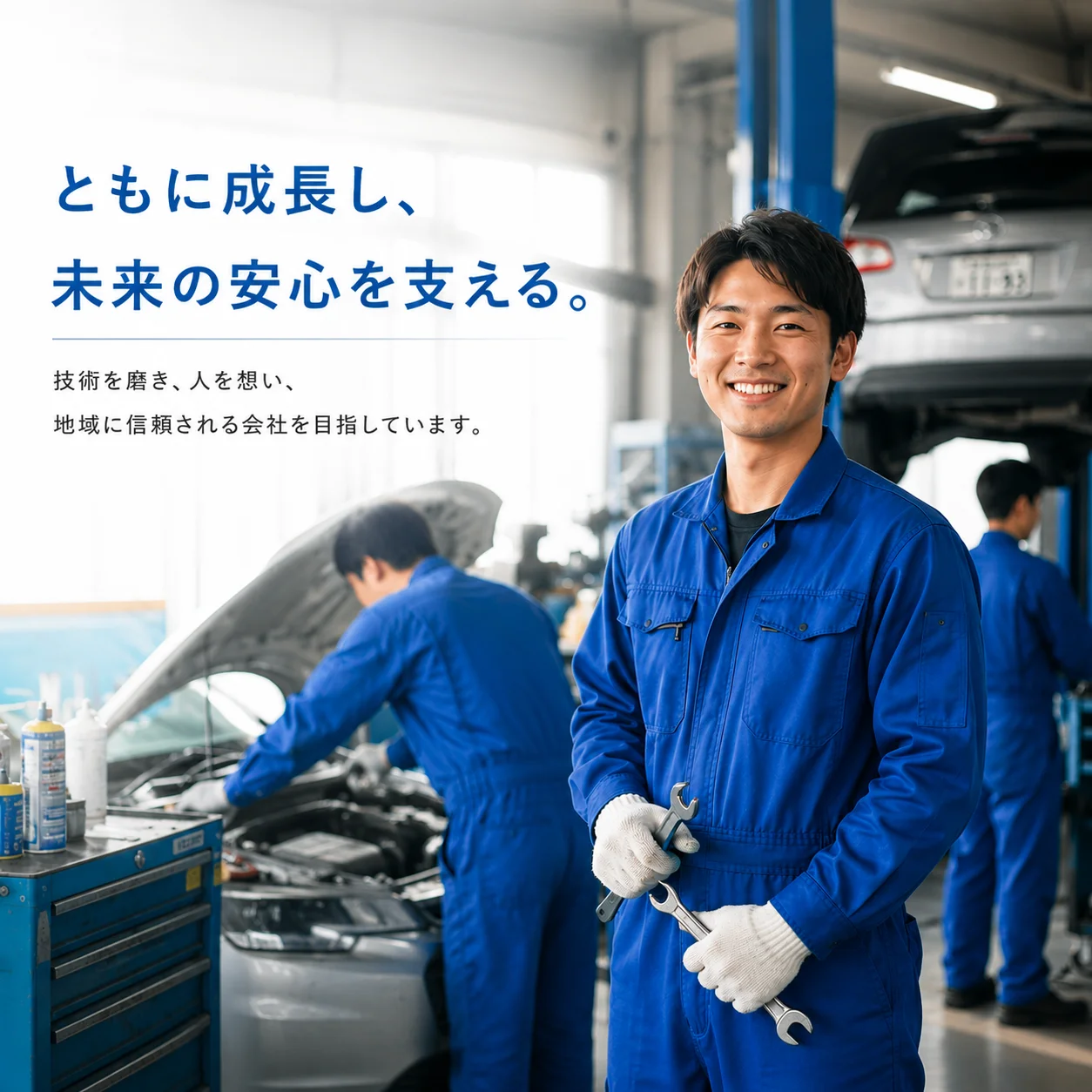 長谷自動車整備工場のスタッフ